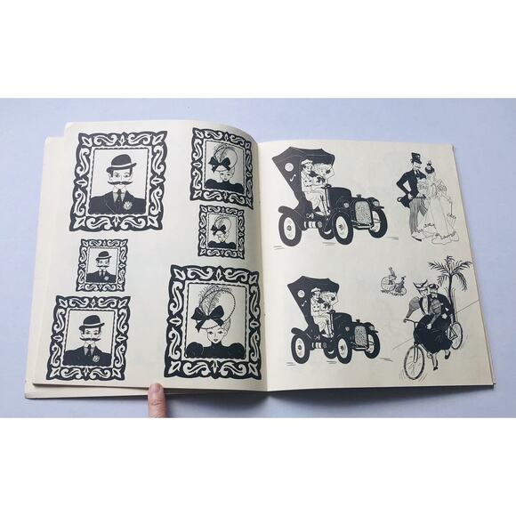 Vintage 1954 Gay Nineties Designs Book Jane Snead Bicycles Cars Victorian Era - Picture 5 of 12
